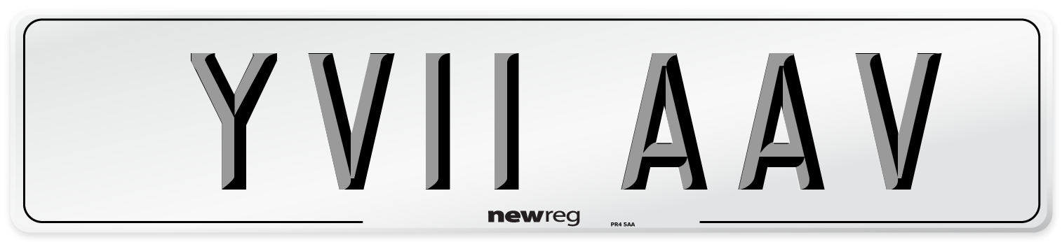 YV11 AAV Number Plate from New Reg